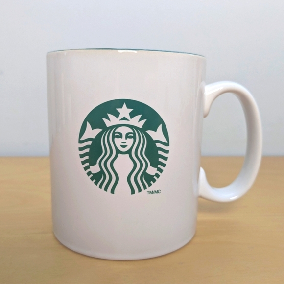 Starbucks 2012 White Mug with Green Logo 558 ML Like New Condition - Picture 1 of 7